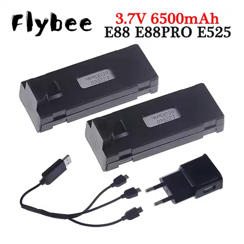 Rechargeable 3.7V 6500mAh Battery an Charger For RC Drone E88 E88PRO E99 E99PRO P1 K3 P10 A13 E525 R