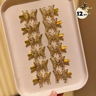 JEET 12cs of Sweet Golden Butterfly Hairpins Suitable for Girls As Gifts