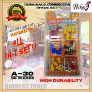 "PECKER - TERMINALS CONNECTOR SPADE SET" - A-30 PIECES