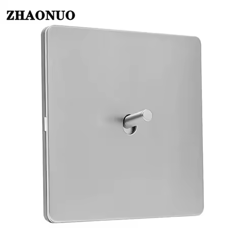Wall Light Toggle Switch 1-4 Gang 1 Way 2 Way Silver Gray Brushed Stainless Steel Panel USB Outlet