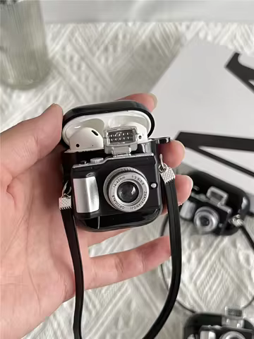 Vintage Camera for Apple Airpods 3 2 1 Pro Soft Silicone Protective Headphone Case for Air Pods 3rd 