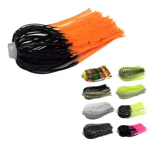 5 pcs/lot 88 Strands 70mm Silicone Skirts Elastic hole Umbrella skirts Fishing Accessories Buzzbaits