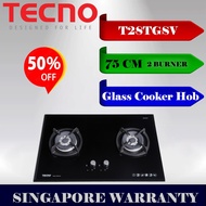 Tecno cooker hob T28TGSV  2-Burner 75cm Glass Hob with Inferno Wok Burner Technology | Free Delivery