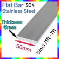 (thk6mm)50mm flat bar SS304 (5",1ft-7ft)