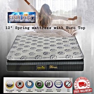 (Year 2024) Fibre King 12 Inch Spring Mattress with Euro Top/ Tilam Spring
