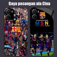DJ-22 FC Barcelona Casing GLASS soft frame black VIVO iQOO Y16 Z9X Y17S Y15S Y15A Y56 Y36i Y01 Y36 U
