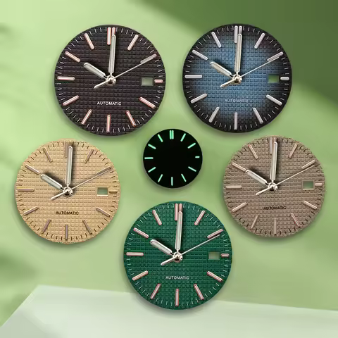 31.8mm 3D S Logo oak NH35 Dial Green Luminous Dial No Hands suitable for NH35/NH36 Movement AP Watch