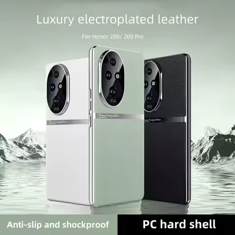 For Honor 200 200 Pro Case Luxury Electroplated Leather Back Cover For Honor 200 Shockproof Bumper F