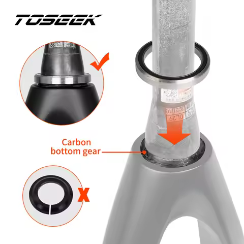 TOSEK Mountain Bike All Carbon Fiber Front Fork MTB Bike Cone Fork Rigid Straight Disc Brake Quick R