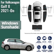 Car Sunshade For Volkswagen VW Golf 8 MK8 Golf8 2021 2022 2023 2024 Car Window SunShade Magnetic Cur