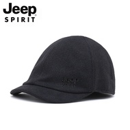 Jeep SPIRIT Jeep Fashion Beret Woolen Woolen Warm Hat Flat Cap Baseball Cap Thickened