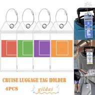 GILDAI Suitcase Label Holder, Zip Seal Pouch Steel Wire Cable Loop Cruise Luggage Tag Holders, Essen