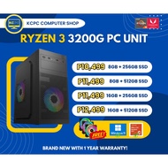 BNEW RYZEN 3 3200G PC PACKAGES 8GB/16GB + 256GB/512GB