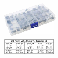 Aluminum Electrolytic Capacitor Assorted Kit 120/200/500PCS Boxed16V/25V/50V 0.1uF-1000uF 1uF 4.7uF