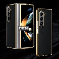 Samsung Z Fold 7 Fold 6 Fold 5 Fold 4 Fold 3 Premium Leather List Gold Luxury Cover Case Samsung Z F