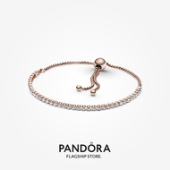 Pandora 14K Rose Gold Plated Sparkling Slider Tennis Bracelet