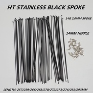 HT 14G 2.0MM Stainless Bicycle Spoke 26 27.5 29 MTB Gravel Bike 259 266 268 270 272 273 274 291 293m