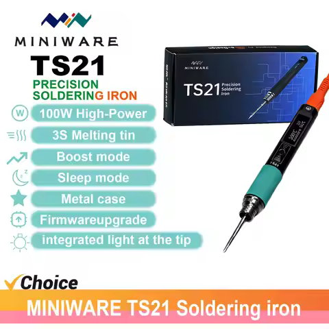MINIWARE TS21 Soldering Iron 100W MAX Adjustable temperature range 100–450°C Precision Welding Repai
