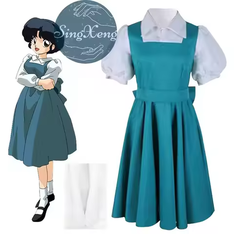 SingXeng Ranma Anime 1/2 The Case of the Furinkan Stalker! Akane Tendo Akane Outfit Dress Cosplay Co