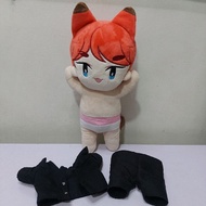Kpop SHINee Key Fanmade 13" Plush Doll with Orange Hair and Black Outfit Stuffed Toy