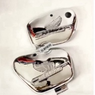 REMPIT C70 Bulat Chrome Side Cover Battery Cover  (Logo) Wing Battery Cover Chrome c70z