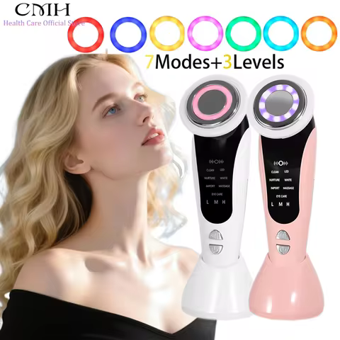 7 in 1 Facial Massager LED Light Therapy Skin Care Device Import Export Blackhead Remover Patented E