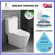 EACO T933 RIMLESS TORNADO FLUSH TOILET BOWL