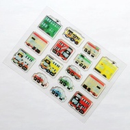 CHIILL 香港特色交通工具 - 巴士小巴電車的士 點陣滴膠貼紙