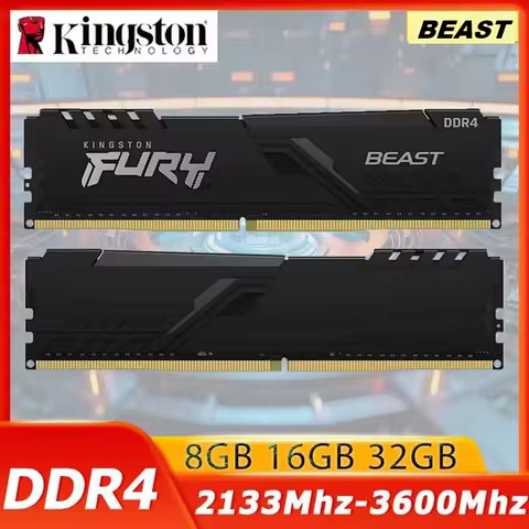 Kingston Fury Beast DDR4 Memory 4GB 8GB 16GB 32GB RAM 3600 3200Mhz Memoria XMP2.0 Heatsink For Deskt