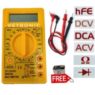 Digital Multimeter AC/DC Volt Amp Ohm Diode hFE Tester Voltmeter DT-830D