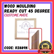 Wainscoting READY CUT 45 DEGREE ANGLE R2889N Wood Moulding/ Wainscoting Decoration/ Bingkai Kayu/ Fr