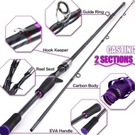 [Riaureel] Satu Set Reel Dan Joran 1.8M~2.1M Joran Pancing 6-12Lb 165-240Cm Joran 2 Bagian Carbon Fi