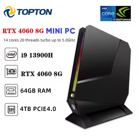 Topton Gaming Mini Computer Intel i9 13900H 12900H i7 13800H 12700H Nvidia RTX4060 3050 8G Desktop G