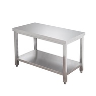 2 Tier Stainless Steel Kitchen Working Table Storage Rack Heavy Duty Cooking Table Rack Rak Meja Dap