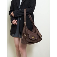 HIATUS Medieval Gilt Lock Multi-Pocket Shoulder Pillow Bag Retro Art Casual Wide Shoulder Strap Comm