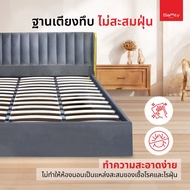 SANTY เตียงนอน ฐานเตียง ดีไซน์ทันสมัย ไม่สะสมฝุ่น ขนาด 6 ฟุต รุ่น Olivia สีGrey One