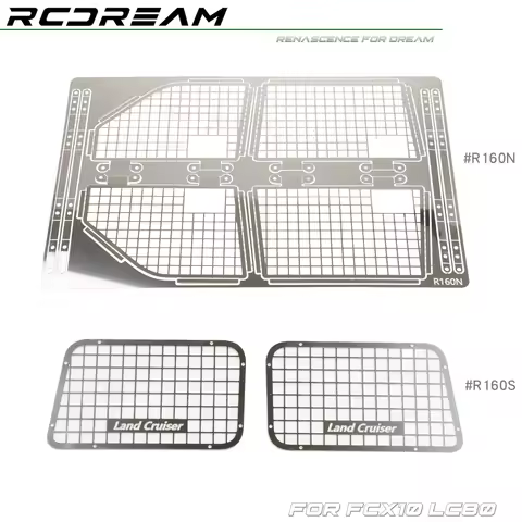 RCDream 1/10 Stainless Steel Mesh Protection Window Net Metal Decoration Rotatable for FCX10 LC80 Up
