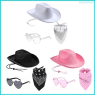 Nan Bridal Shower Costume Hat Kerchief Eyeglasses Cowgirl Hat Party Accessories