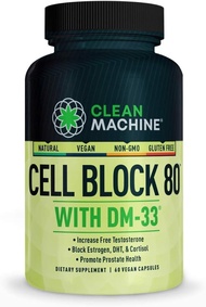 Cell Block 80 - Natural Vegan Testosterone Support Supplement, Estrogen, DHT & Cortisol Blocker - Pr