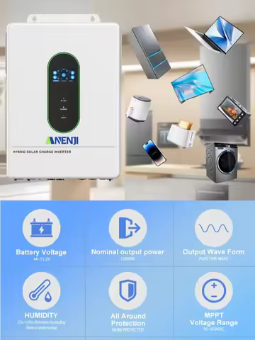 12KW Split Phase Solar Inverter Hybrid MPPT 200A Threephase Max Parallel 6 Solar Charger Inverter Wi