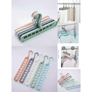Space-saving 9-hole multi-purpose clothes hanger