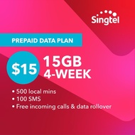Singtel Ultimate 15GB mobile phone prepaid sim card data online topup