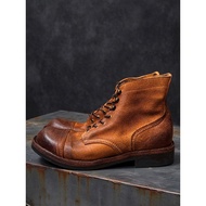 Genuine Genuine Leather Distressed Retro Top Layer Suede Cowhide Boots Men's British Martin Paratroo