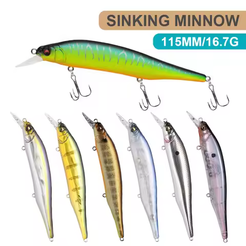 11.5cm 16.7g Fishing Lure Minnow Wobbler Long Casting Sinking Artificial Hard Bait Seawater Fishing 