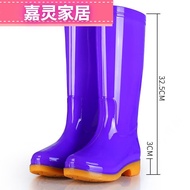 Tucker  High Non-Slip Fleece-Lined Cotton-Padded Rain Boots Waterproof Rain Boots Barrel Rubber Shoes Shoe Cover Rubber