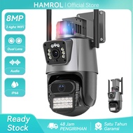 Hamrol 8MP Dual Screen PTZ Kamera WiFi Dual lens IR Color Night Vision Outdoor IP Security Kamera CC