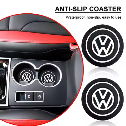 1/2pcs Car Coaster Pads PVC Water Cup Anti-slip Mat for VW CC Golf 4 6 7 Polo Passat B5 B6 B7 T4 T5 