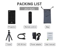 P09-II แบบพกพาDLP Mini Pocket โปรเจคเตอร์Android 9.0 1GB RAM 8GB WIFI5 BT4.2 4K HD Beamerโฮมเธียเตอร