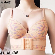 KLAME A/B/C/D/E Seamless Push-Up Rear Six Rows Of Buckles Thin Bra - Size 34-48 KLM394