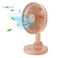 USB Desk Fan,Table Fan Oscillating Fan Head Rotating Adjustment Portable Mini Personal Fan 3 Speeds Strong Wind Pink